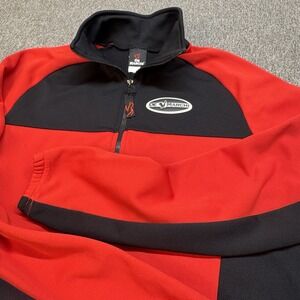 De Marchi Full Zip Cycling Jacket Men's L Red Fleece Lightweight Performance
